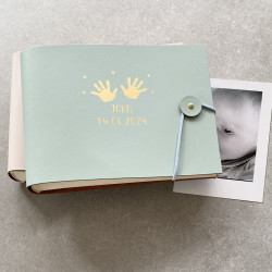 Small Recycled Leather Baby Hand Print  Photo Album